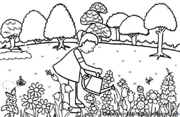 Открытки весенние работы в саду и огороде для детей раскраски (80 фото)