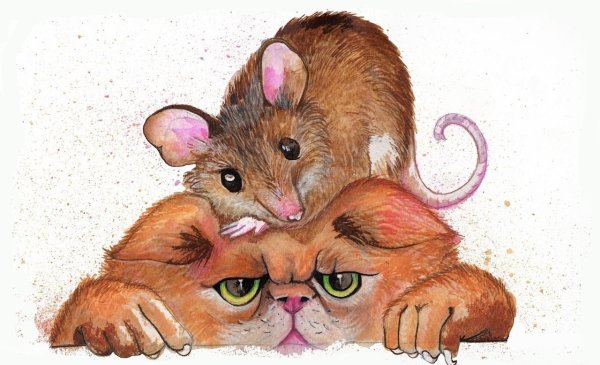 Открытки сказки братьев гримм дружба кошки и мышки (71 фото)