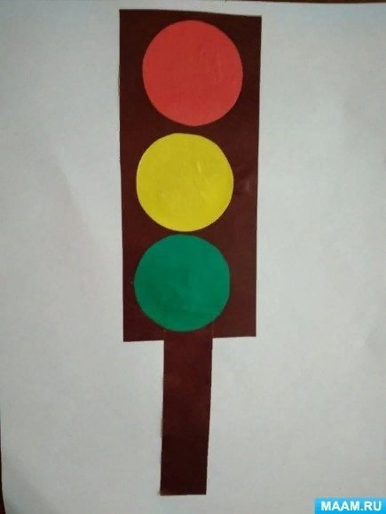 Аппликации светофора из цветной бумаги (42 фото)