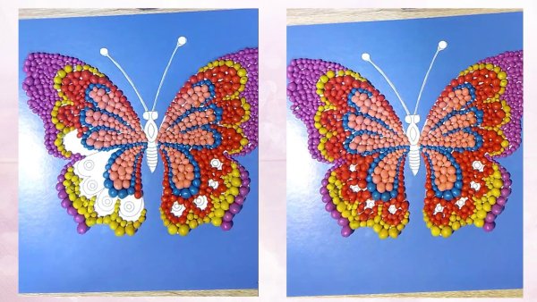 Аппликации бабочка из пластилина на картоне (43 фото)