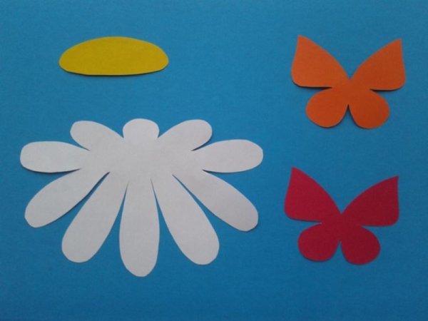 Аппликации бабочка на лугу из цветной бумаги (44 фото)