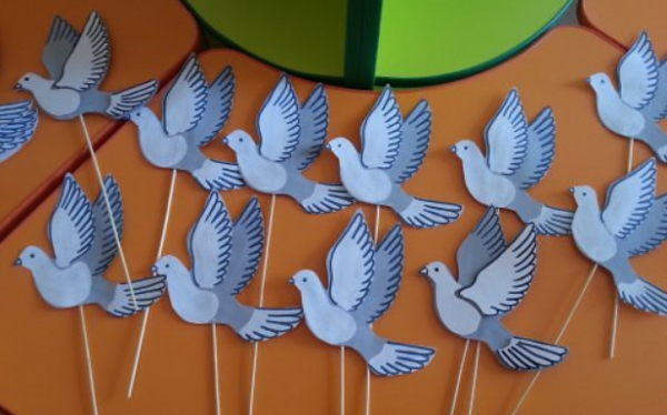 Аппликации голубей из картона (42 фото)