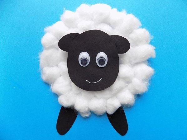 Аппликации из ватных дисков овечка (43 фото)