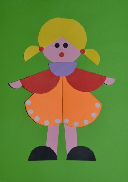 Аппликации кукла из цветной бумаги (39 фото)