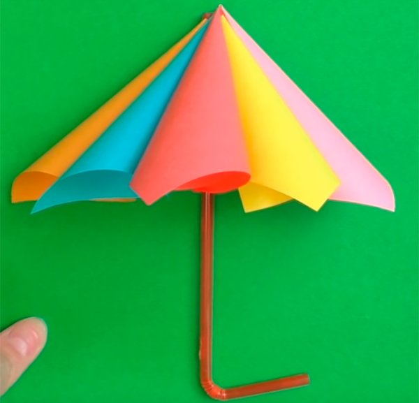 Аппликации объемный зонтик из цветной бумаги (40 фото)