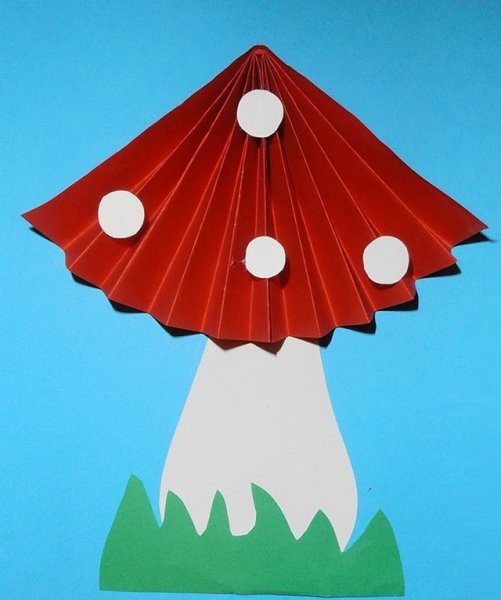 Аппликации осенние грибы из цветной бумаги (43 фото)