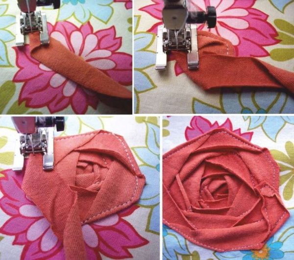 Аппликации цветка розы из ткани (38 фото)