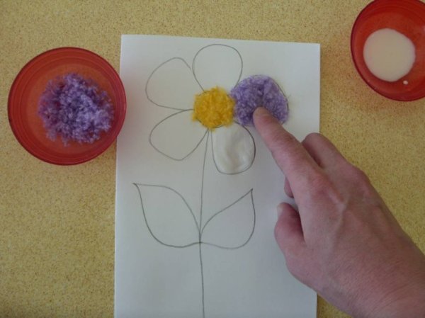 Аппликации цветок из шерстяных ниток (40 фото)
