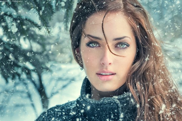 Глаза на фоне зимы (41 фото)