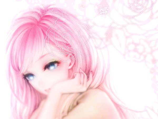 Девушка с розовыми глазами