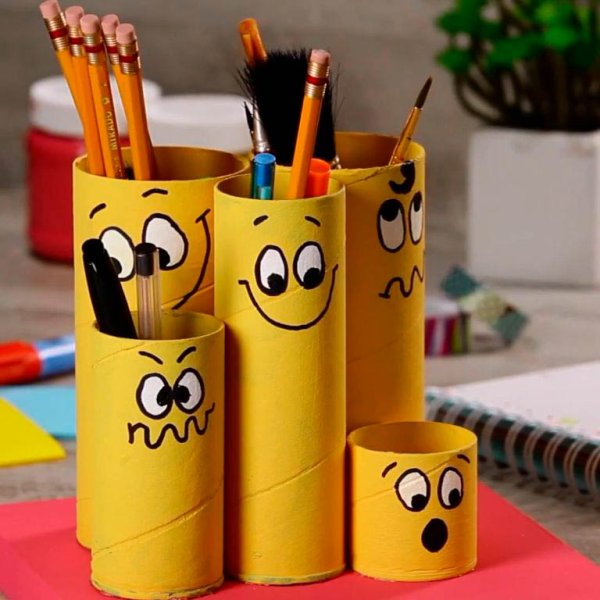 Поделки из картона подставка для карандашей: идеи по изготовлению своими руками (41 фото)