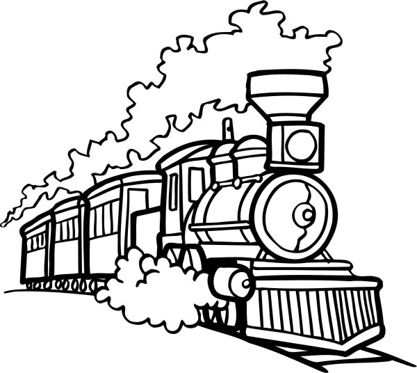 Раскраски паровозы и поезда (35 фото)