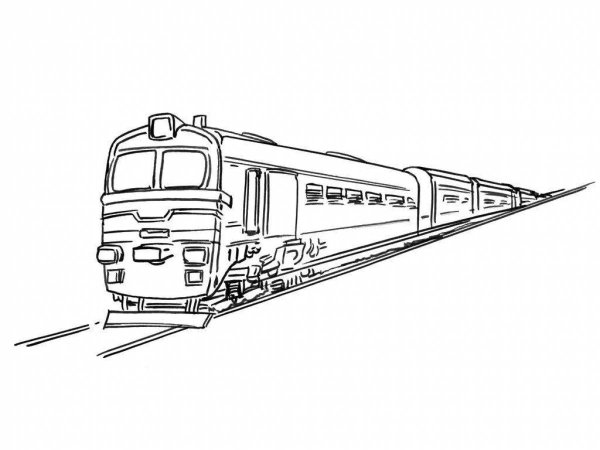 Раскраски пассажирский поезд (40 фото)