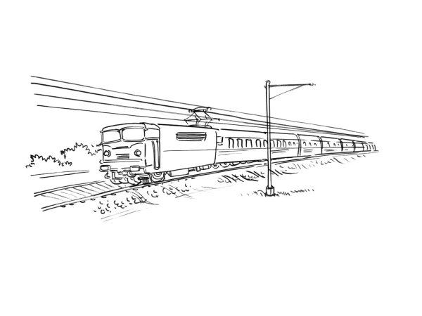 Раскраски поезд на железной дороге (39 фото)
