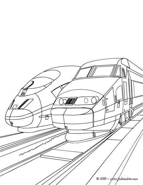 Раскраски высокоскоростной поезд (38 фото)