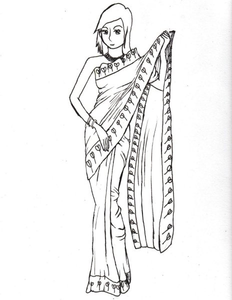 Рисунки индийское платье (43 фото)