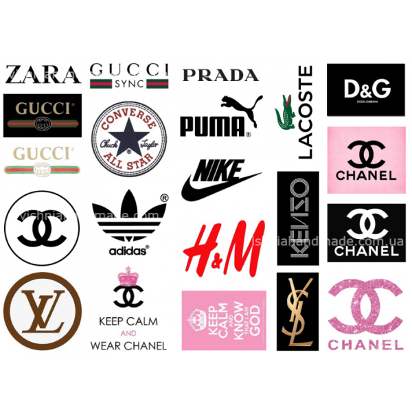Эмблемы известных брендов одежды