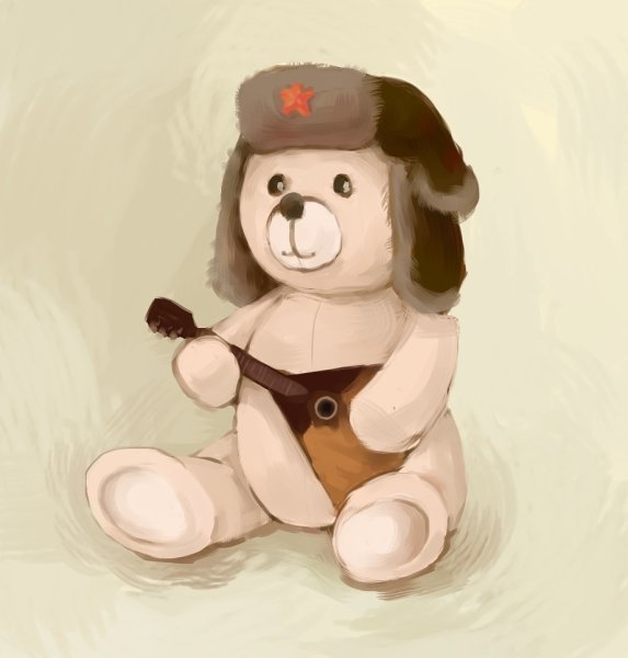Рисунки медведь в шапке ушанке с балалайкой (38 фото)