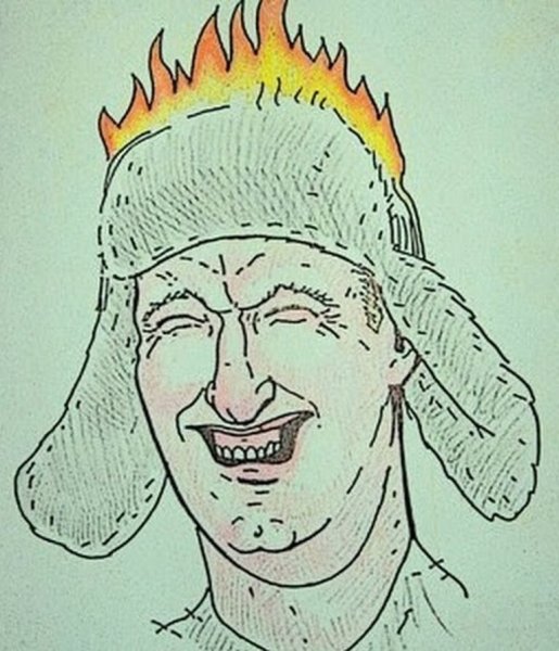 Рисунки на воре шапка горит шуточные (45 фото)