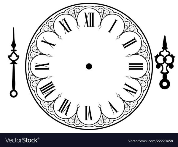 Рисунки римские часы (41 фото)