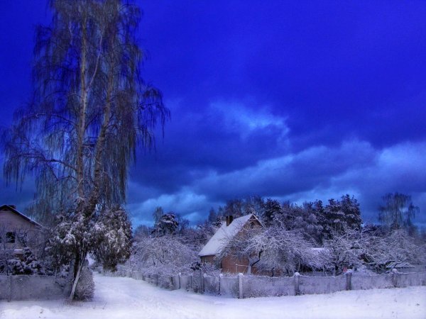 Морозный зимний вечер картинки (50 фото)