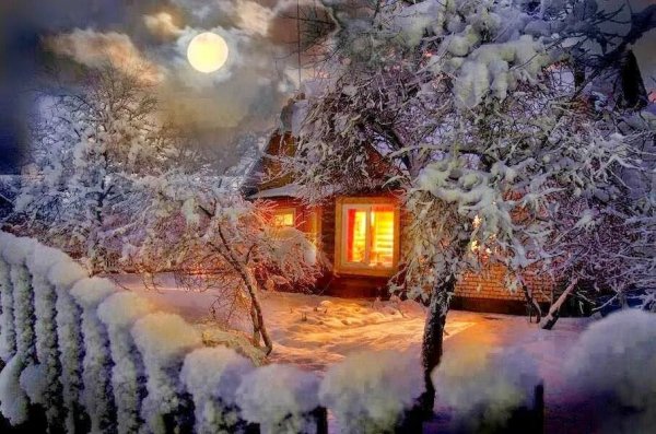 Очаровательного зимнего вечера картинки (31 фото)