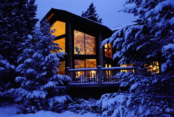 Картинки зимний вечер дома красивые (49 фото)