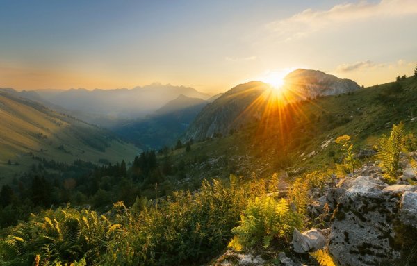 Солнечное утро в горах картинки (50 фото)