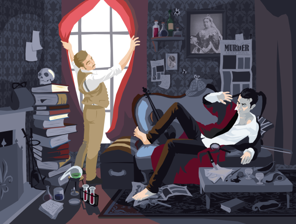 Шерлок холмс и доктор ватсон иллюстрации (53 фото)